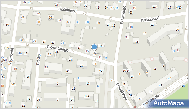 Tarnów, Głowackiego Bartosza, 13, mapa Tarnów