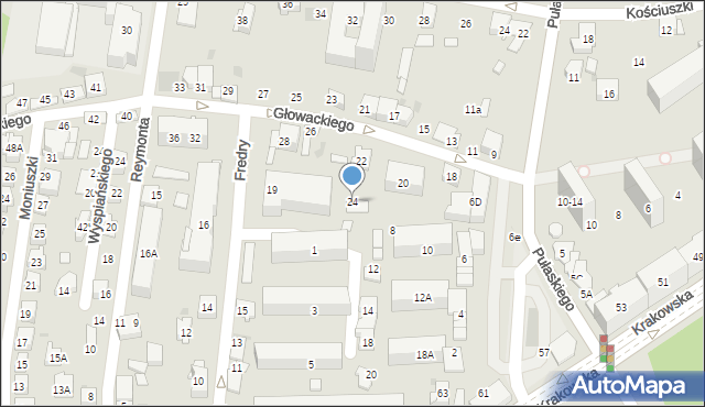 Tarnów, Głowackiego Bartosza, 24, mapa Tarnów