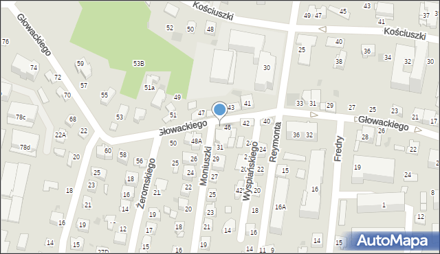 Tarnów, Głowackiego Bartosza, 46A, mapa Tarnów
