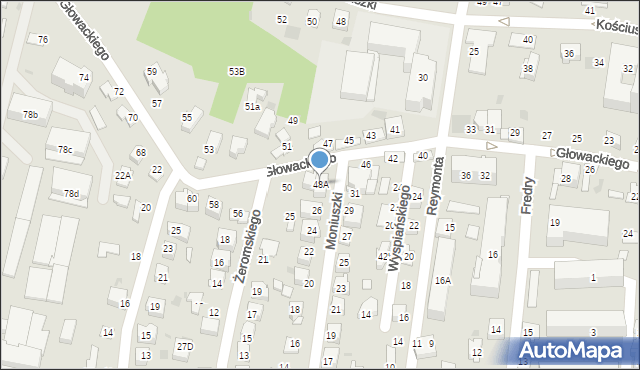 Tarnów, Głowackiego Bartosza, 48A, mapa Tarnów
