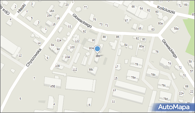 Tarnów, Głowackiego Bartosza, 88b, mapa Tarnów