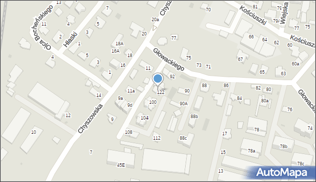 Tarnów, Głowackiego Bartosza, 98, mapa Tarnów