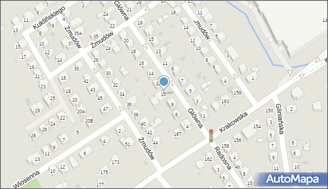 Tarnów, Główna, 10, mapa Tarnów