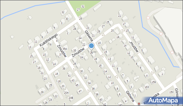 Tarnów, Główna, 20, mapa Tarnów