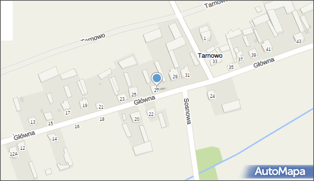 Tarnowo, Główna, 27, mapa Tarnowo