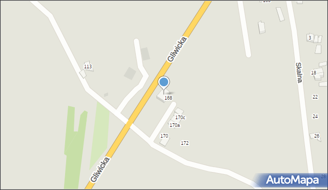 Tarnowskie Góry, Gliwicka, 168a, mapa Tarnowskie Góry