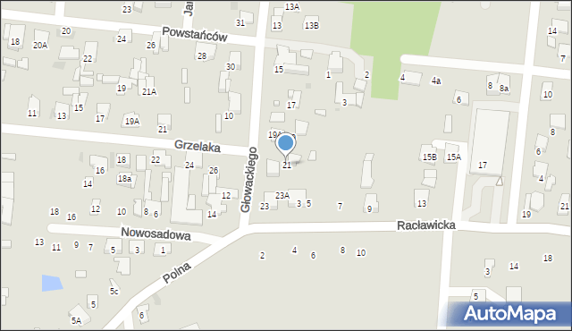 Tłuszcz, Głowackiego Bartosza, 21, mapa Tłuszcz