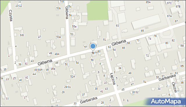 Tomaszów Mazowiecki, Główna, 58, mapa Tomaszów Mazowiecki