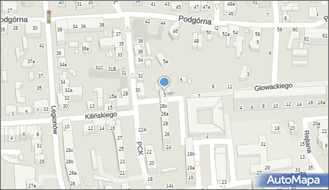 Toruń, Głowackiego Bartosza, 3, mapa Torunia