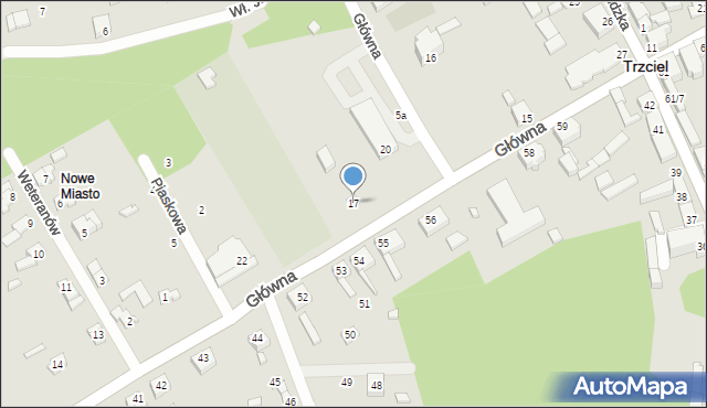 Trzciel, Główna, 17, mapa Trzciel