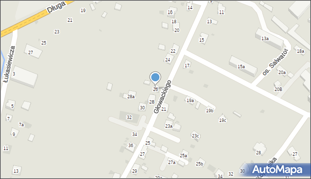 Trzebinia, Głowackiego, 26, mapa Trzebinia