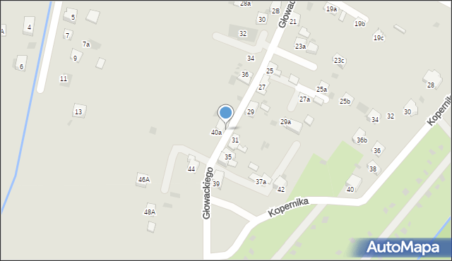 Trzebinia, Głowackiego, 40, mapa Trzebinia