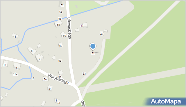 Trzebinia, Głowackiego, 51, mapa Trzebinia