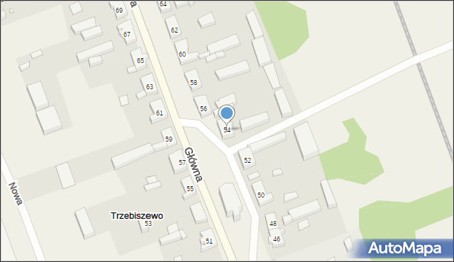 Trzebiszewo, Główna, 54, mapa Trzebiszewo