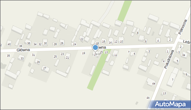 Twarda, Główna, 17, mapa Twarda