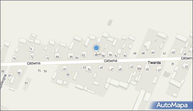 Twarda, Główna, 60, mapa Twarda