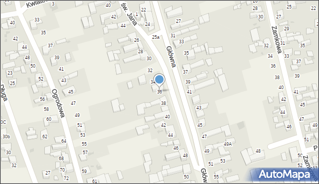 Tworków, Główna, 36, mapa Tworków