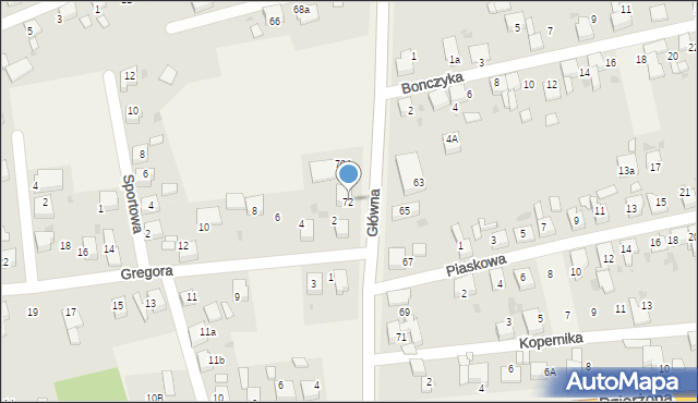 Tworków, Główna, 72, mapa Tworków