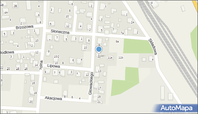 Tworóg, Głowackiego, 11, mapa Tworóg
