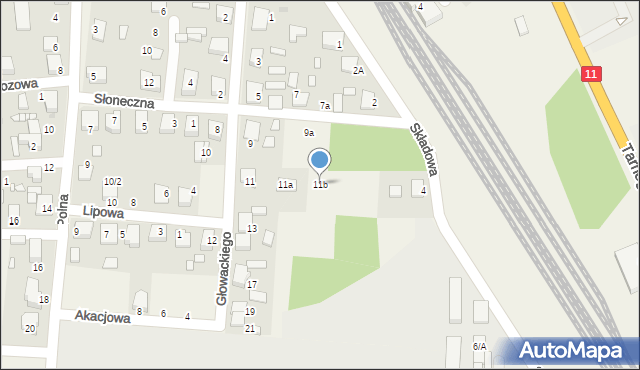 Tworóg, Głowackiego, 11b, mapa Tworóg