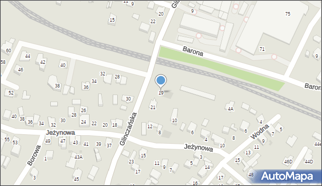 Tychy, Glinczańska, 19, mapa Tychów