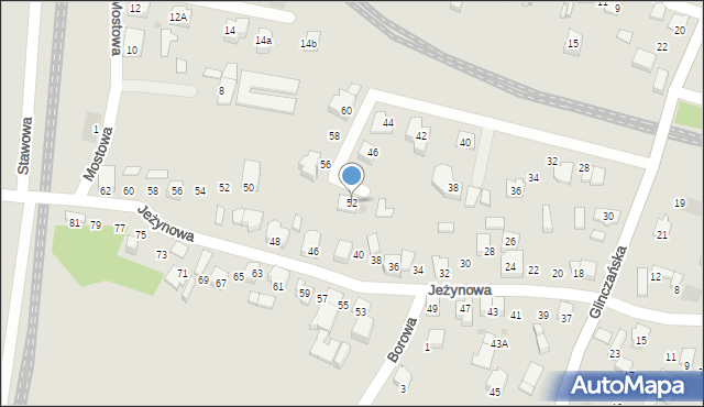 Tychy, Glinczańska, 52, mapa Tychów