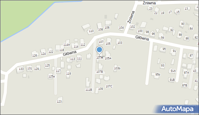 Tychy, Główna, 107A, mapa Tychów
