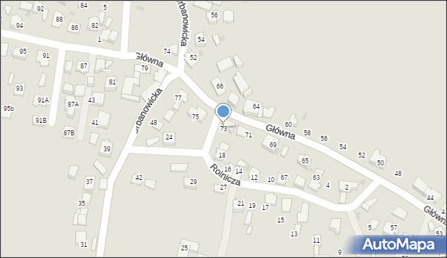 Tychy, Główna, 73, mapa Tychów