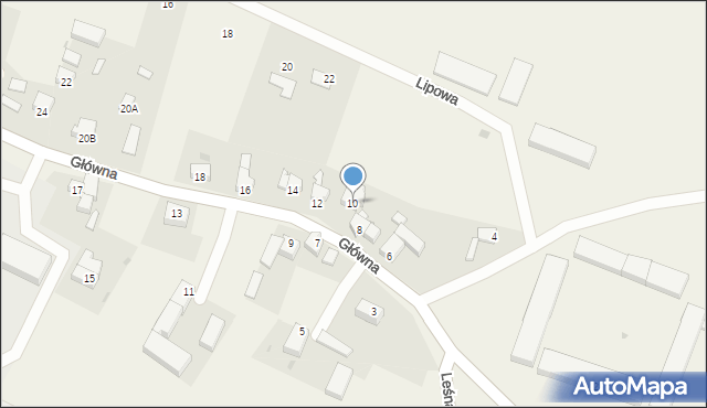 Udanin, Główna, 10, mapa Udanin