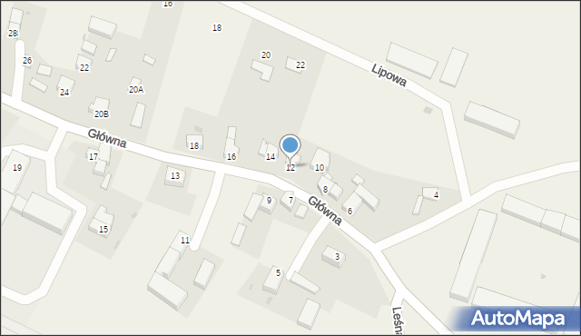 Udanin, Główna, 12, mapa Udanin