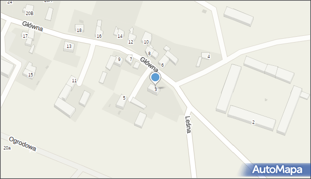 Udanin, Główna, 3, mapa Udanin