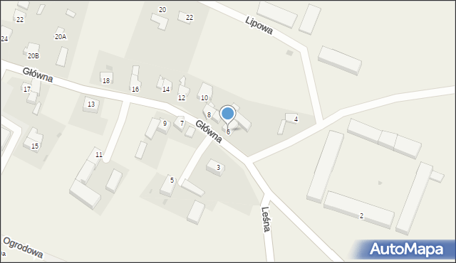 Udanin, Główna, 6, mapa Udanin