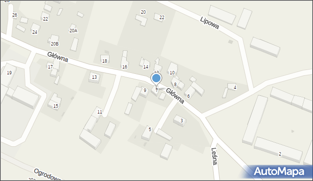 Udanin, Główna, 7, mapa Udanin