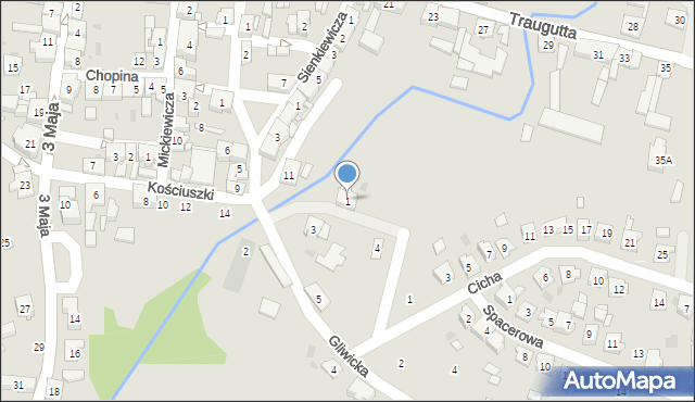 Ujazd, Gliwicka, 1, mapa Ujazd
