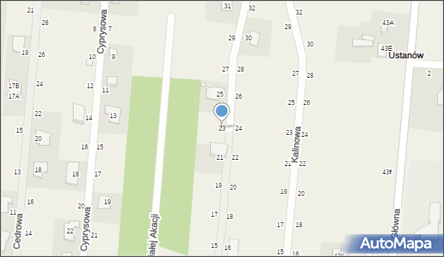 Ustanów, Głogowa, 23, mapa Ustanów
