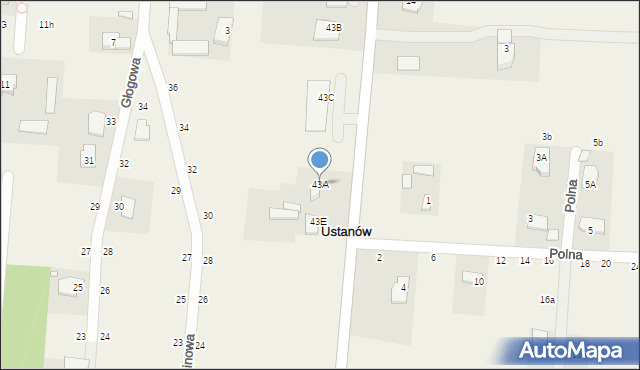 Ustanów, Główna, 43A, mapa Ustanów