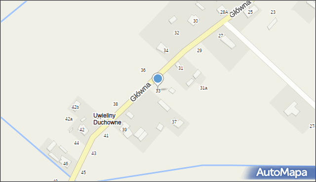 Uwieliny, Główna, 33, mapa Uwieliny