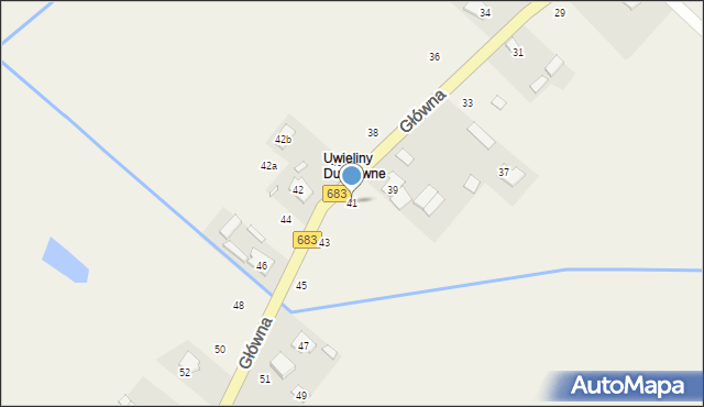 Uwieliny, Główna, 41, mapa Uwieliny