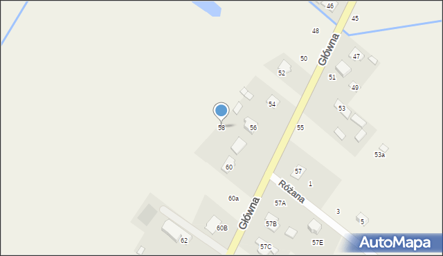 Uwieliny, Główna, 58, mapa Uwieliny