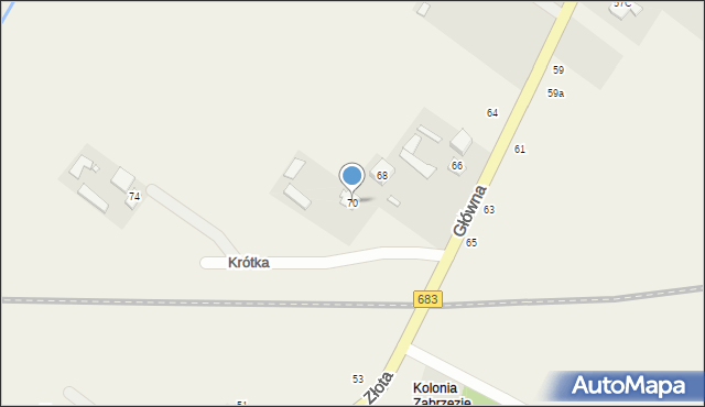 Uwieliny, Główna, 70, mapa Uwieliny