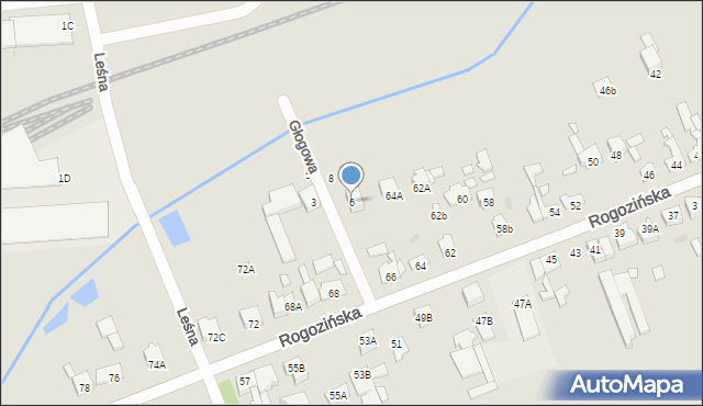 Wągrowiec, Głogowa, 6, mapa Wągrowiec