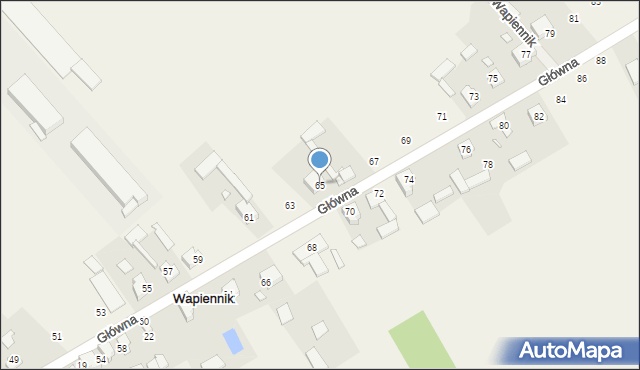 Wapiennik, Główna, 65, mapa Wapiennik