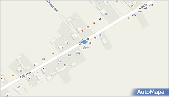 Wapiennik, Główna, 84, mapa Wapiennik