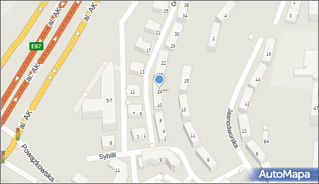 Warszawa, Głogowska, 14, mapa Warszawy