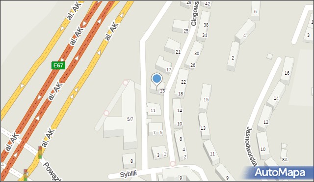 Warszawa, Głogowska, 15, mapa Warszawy