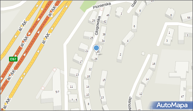 Warszawa, Głogowska, 28, mapa Warszawy