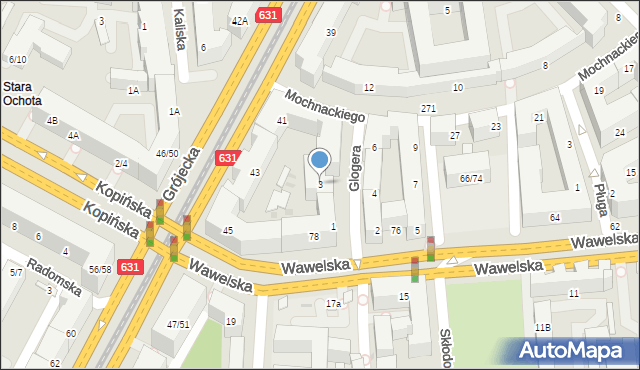 Warszawa, Glogera Zygmunta, 3, mapa Warszawy
