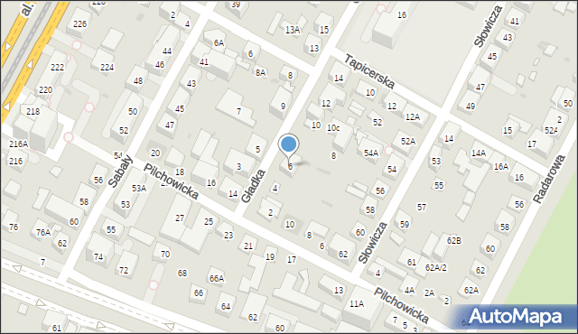 Warszawa, Gładka, 6, mapa Warszawy