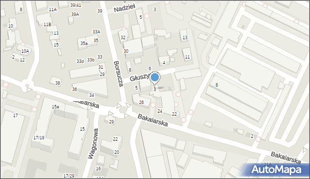 Warszawa, Głuszycka, 3, mapa Warszawy