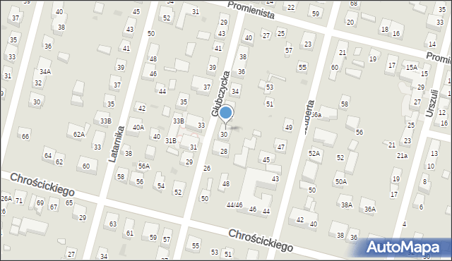 Warszawa, Głubczycka, 30A, mapa Warszawy